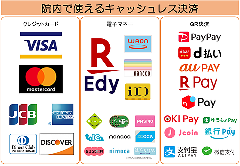 決済方法を多様化しました。
ただし、しばらくの間はWAONが使えませんし、LINE Pay、iDとOOKICAは使えないことに注意です。